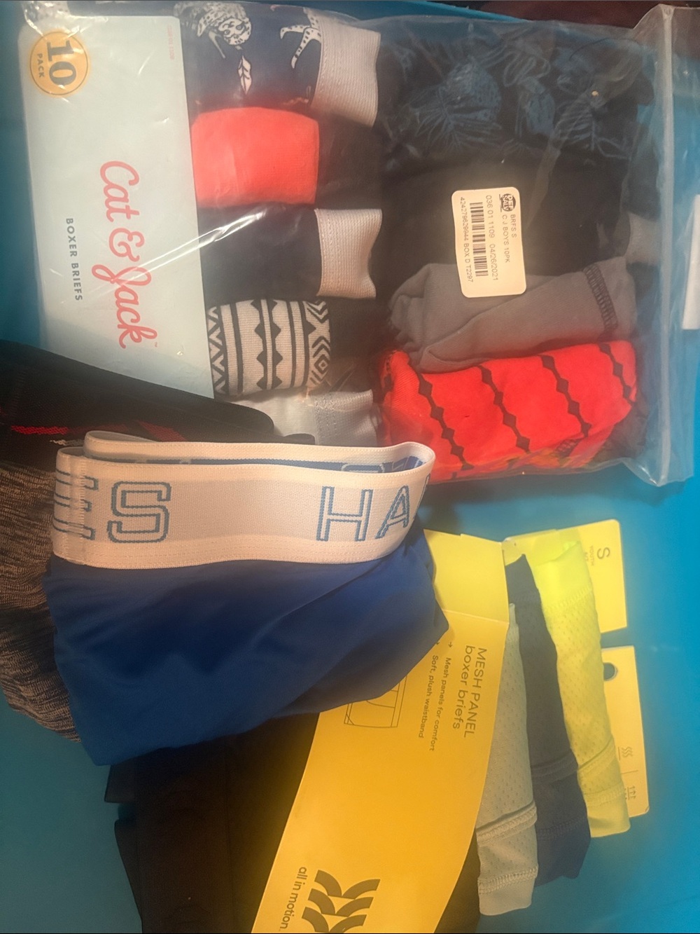 15 pair boys Boxer Briefs Pack — Blue, Red, Gray, Yellow